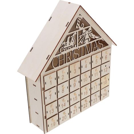 Calendrier de Noël Maison Lumineux avec Compte à Rebours pour Fêtes Décoration de Table Réutilisable (1/5)