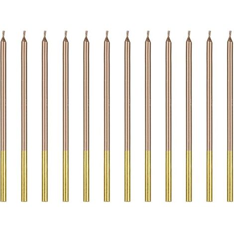 Candele di compleanno lisce, oro rosa, 14 cm