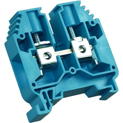 Bloc de jonction bleu 85A – Connexion à vis – Section câble max 25mm² – Montage sur rail DIN – IMO