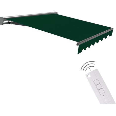 Store Motorisé 4x2,5 Vert – Télécommande – Semi-Coffre – Toile Protection Solaire (1/5)