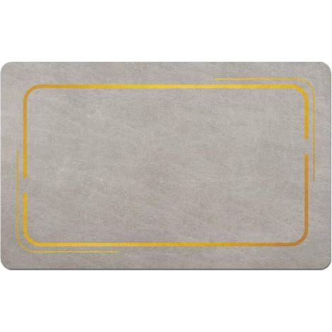 Abtropfmatte für Arbeitsflächen, ideal für Kaffeemaschinen, Geschirr und andere Abtropfflächen. Maße: 30 x 40 cm. Hellgrau. (1/4)