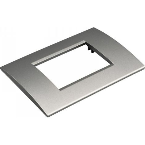 Placca Plastica Quadrata MBL 3M Titanio Compatibile Bticino Living BLN89308