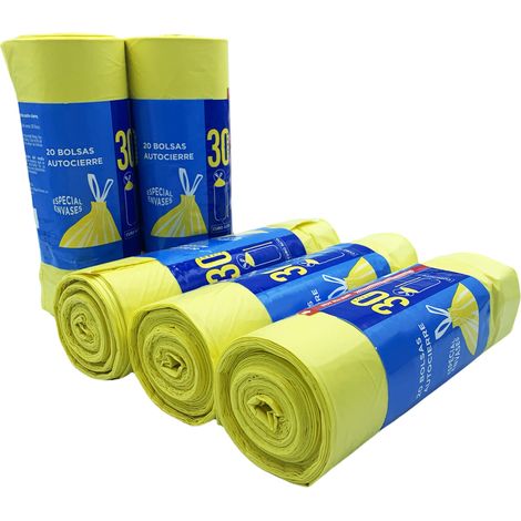 100 sacs poubelles à fermeture automatique d'une capacité de 30 litres chacun, spécial poubelles hautes (1/5)