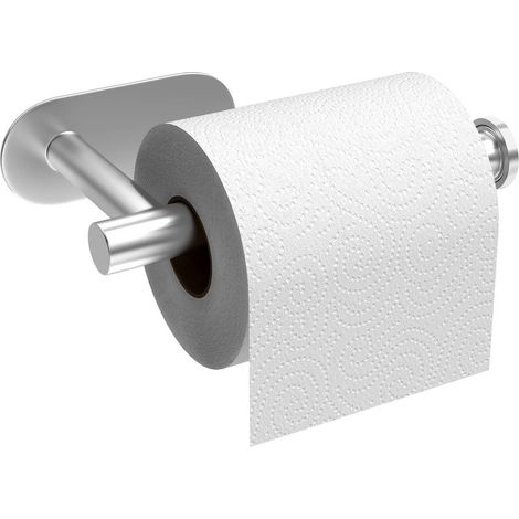 Self-adhesive toilet paper holder, stainless steel toilet paper holder, wall-mounted toilet paper holder, bathroom, kitchen, living room (no drilling, silver) (1/5)