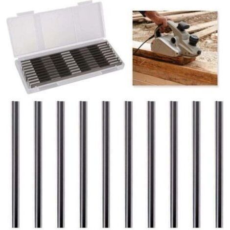 10 Pièces Lame Rabot Electrique, XU, Lame Rabot 82mm, Adaptables à Makita, Bosch, Hitachi, noir & Decker, DeWalt, Trend Elu, Idéales pour Menuiserie et Bricolage(82 x 5.5 x 1.2mm) - (1/4)