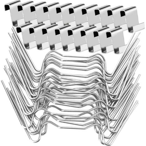 50 clips de fijación para ventanas de vidrio - 25 W de cable y 25 de solapamiento de acero inoxidable (1/5)