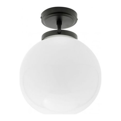 Litecraft Preston Ceiling Light Bathroom Semi Flush With Globe Shade - Black (1/5)