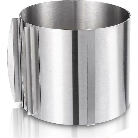 Cercle à gâteau réglable en acier inoxydable de 15 à 30 cm, cercles de cuisson ronds en acier inoxydable de 15 cm de haut (1/5)