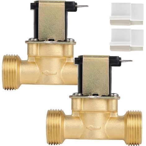 Lot de 2 Electrovanne 3/4" AC 230V Vanne Électromagnétique Électrique Électrovanne Magnétique en Laiton Électrovanne pour Le Contrôle de l'eau (1/5)