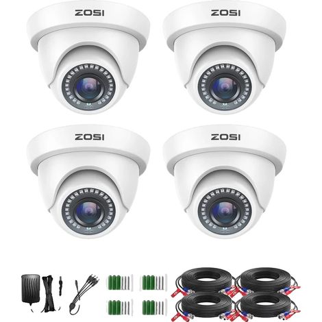 Cámaras de seguridad, resolución HD 1080P, visión nocturna, color blanco. (1/2)
