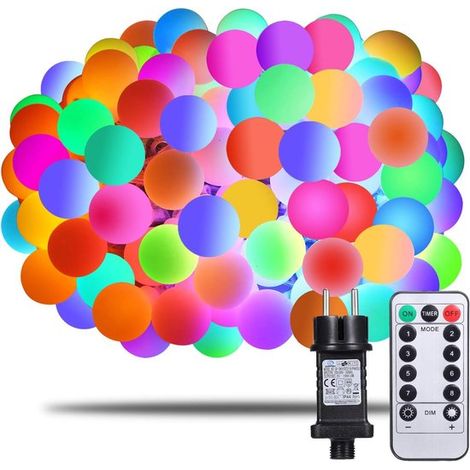 Luces navideñas - Guirnalda de luces de colores – 20 m, 150 LED, RGB, con control remoto, 8 modos, ampliable, ideal para fiestas y jardines.