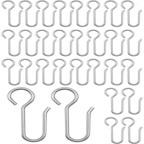 30 pièces Crochets agrafes pour Rideaux,Crochets Rideaux Rail,Crochet pour Rideau en Fer galvanisé à Usage intensif, pour Les Rideau de Porte,etc (40x13 mm)