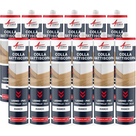 Colla per battiscopa in legno e per e piastrelle, di facile applicazione ARCASEALANT - 43 - 290 ml x 12 Bianco - ARCANE INDUSTRIES (1/4)