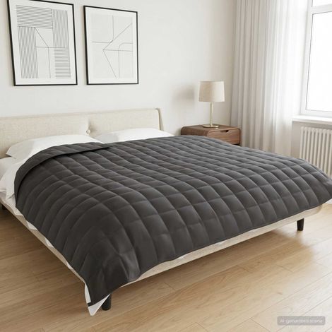 vidaXL Weighted Blanket Anthracite 235 x 290 cm 15 kg 100% Cotton 205T (1/5)