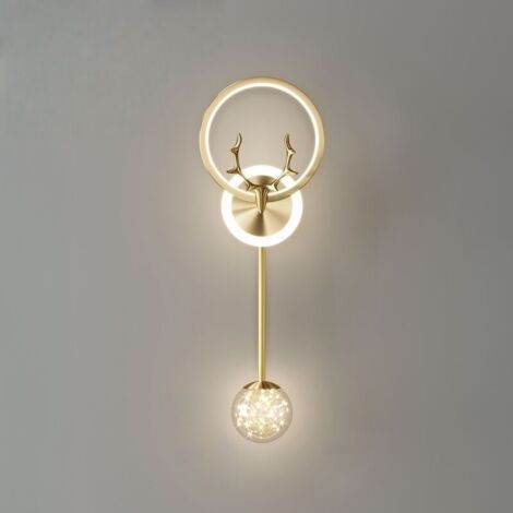 Plafonnier LED minimaliste pour chambres, escaliers, balcons et entrées - Doré, intensité variable tricolore