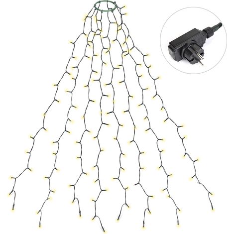 Guirlande Lumineuse 280 LEDs pour Sapin de Noêl, 1,5m x 8 (1-2,3m sapin) - Blanc chaud (1/5)
