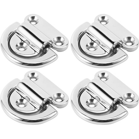4 Pièces Anneaux en D en Acier Inoxydable 316 8mm, Accessoire Nautique Haute Performance pour Bateau (1/5)