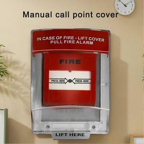 Couvercle de protection pour interrupteur d'urgence incendie, protection anti-pluie pour alarme incendie manuelle, boîtier transparent pour bouton d'urgence manuel (1/5)