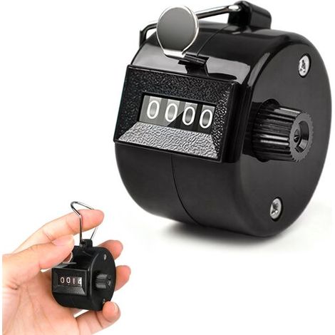 Compteur de personnes manuel, compteur mécanique à 4 chiffres, sans pile, boîtier en plastique avec anneau de maintien, orange (1/5)