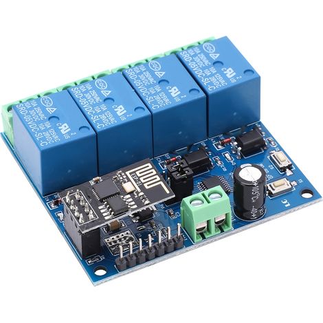Module relais ESP8266 5V 4 canaux sans fil pour la télécommande via smartphone Android et la maison connectée (1/5)