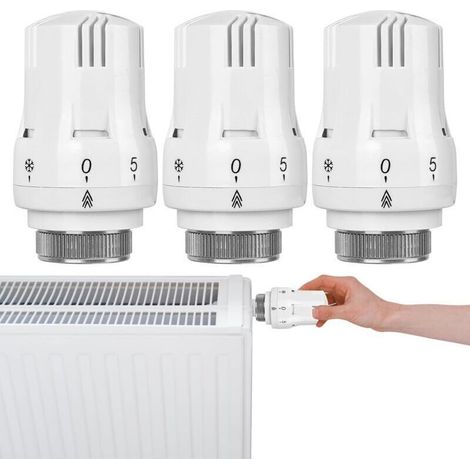Tête thermostatique pour robinet de radiateur – Vanne 3 pièces M30×1,5, compatible cuisine, salle de bain et WC (1/4)