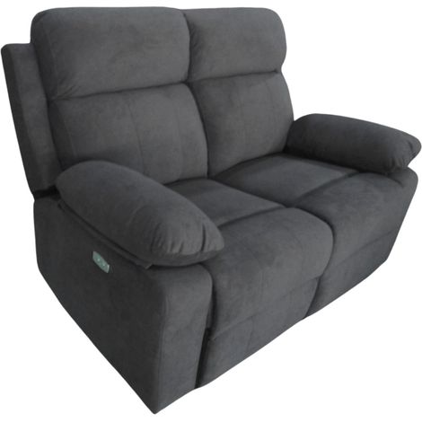 divano 2 posti bellahome "annika" con 2 recliner grigio canna di fucile 145x93x101cm (1/3)