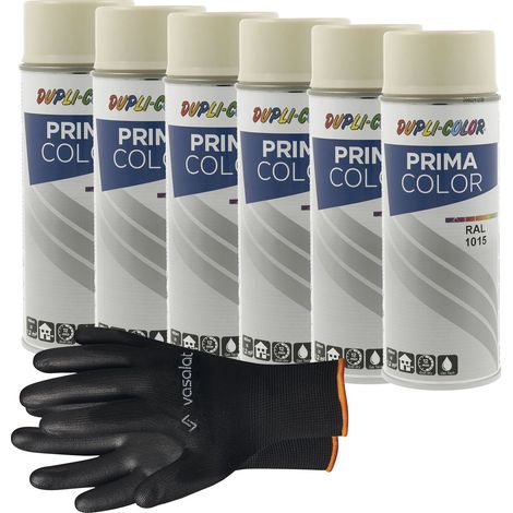 vasalat Dupli-Color Lackspray hellelfenbein glänzend RAL 1015 - Sprühlack für Metall, Kunststoff und Holz - wetterfeste Sprühfarbe für den Innen- und Außenbereich UV -beständig, 6 Stück (1/5)