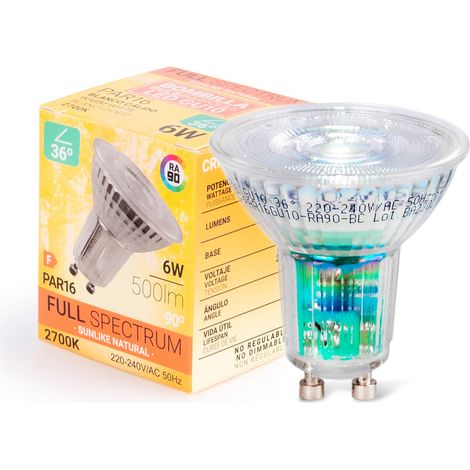 LED-Lampe GU10 6W Full Spectrum „Sunlike“ - 500 lm - CRI90 -