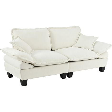 Sofá loveseat de chenilla beige de 2 plazas HOMVRA (1/5)