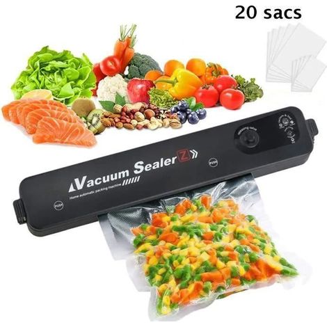 Machine Sous Vide avec 20 Sacs,Appareil de scellage sous vide automatique multifonctionnelpour Sceller Aliments,mode sec et humide (1/5)