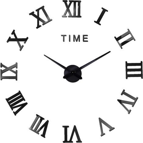 Horloge murale 3D à faire soi-même, moderne et silencieuse, grande horloge murale, autocollant miroir XXL (1/5)