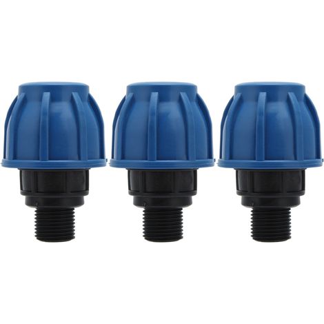 Connecteur Tuyau Arrosage - Adaptateur Rapide Pe 25mm Vers G3/4 Filetage Mâle - Raccord Plastique Résistant - Lot De 3 Pièces (1/5)