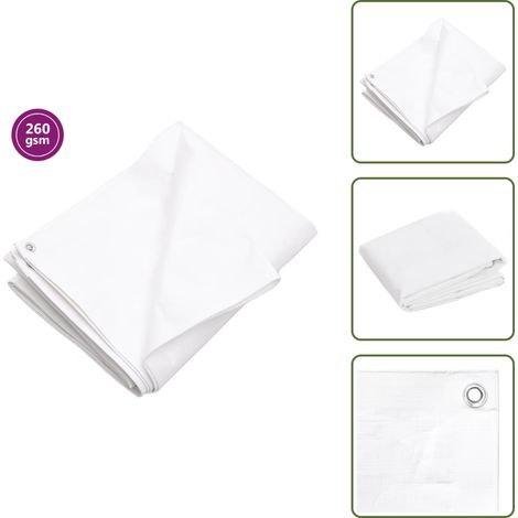 Bâche polyvalente - vidaXL Bâche 260 g/m² 6x12 m Blanc PEHD - Bâche toiture (1/5)