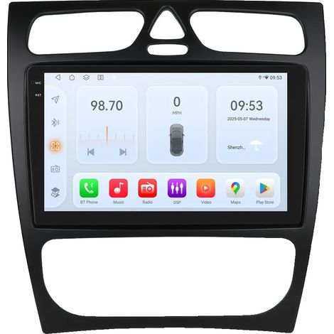 Autoradio, touchscreen, alta risoluzione, compatibile con Mercedes Benz Classe C/Classe CLK, QS4 aggiungi AHDC2 (1/2)