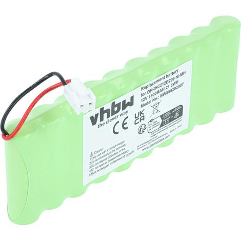 vhbw Battery Replacement for Roto 2412-3011, GP210AAHCB10BMX for Roller Shutter Drive Swing Gate Operator Garage (1800mAh, 12V, NiMH)