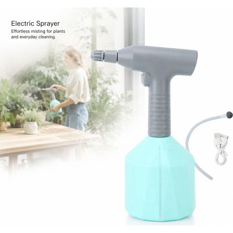 Spruzzatore elettrico - 2000 mAh - Senza fili - Ugello regolabile - Irrigazione automatica per giardino, casa, piante da interno e pulizia (1/5)