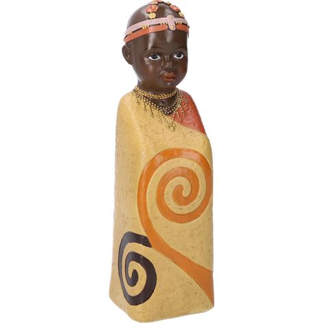 Statua ceramica bimbo africa giallo cm 8x8h26 (1/2)