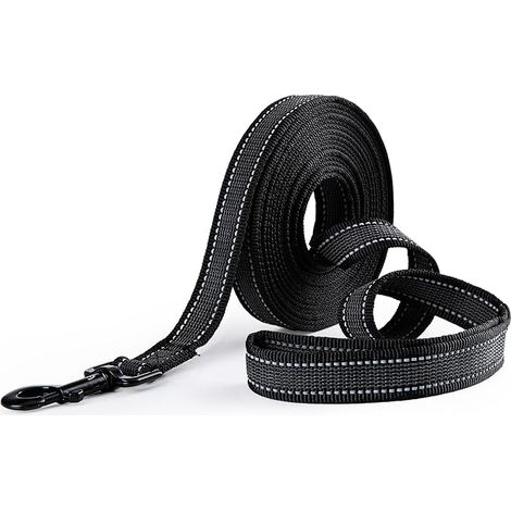 Dog Lead for Small to Large and Medium Dogs with Non-Slip Rubbers and Reflective Strips, 5 m 10 m 15 m 20 m Long Training Lead Soft and Durable Nylon 5m x 1 in (1/5)