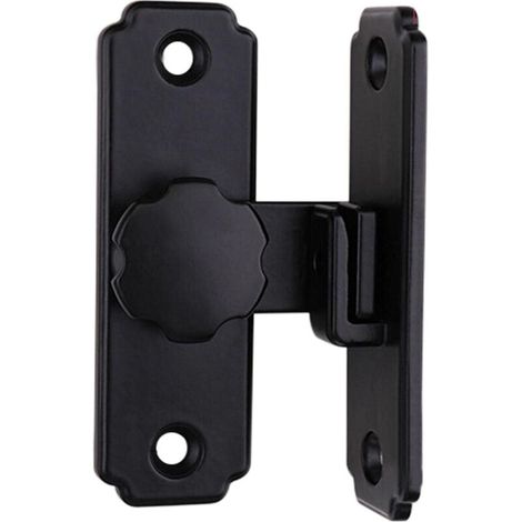 Verrou de porte de grange pour chambre à coucher - Noir - Durable - 90 à 180 degrés - En acier inoxydable (1 (type court à 90 degrés)