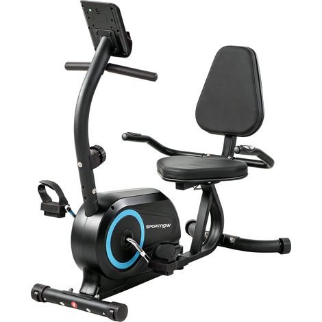 Cyclette Reclinata per Anziani 136x56x106 cm con Bluetooth Connettività App Ruote in Metallo Blu (1/5)