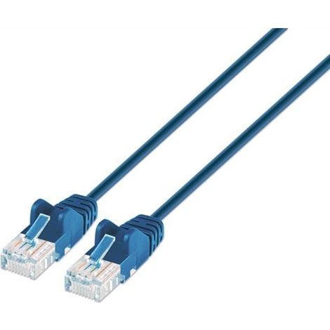 Intellinet Cavo patch di rete Cat6 UTP Slim 1,5 m Blu (1/4)