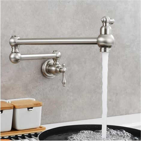 Robinet de Cuisine remplisseur de Pot Robinet Pliant Rotatif en Laiton Robinet de Cuisine à Double Interrupteur délicat Robinet d'eau Froide Mural (Color : 3, Size : Y) (1/5)