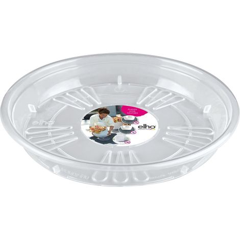Elho Uni-soucoupe Ronde 21 - Transparent - L 21 x B 20.9 x H 3 cm - intérieurextérieur - 100% recyclé (1/2)