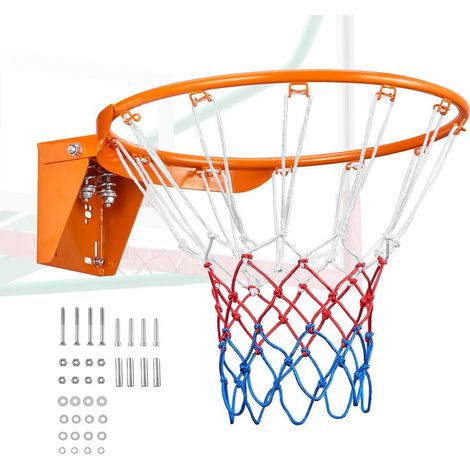 Pour remplacer un arceau usé : cerceau de basket-ball mural 480 mm avec ressorts et trous de montage universels (1/5)