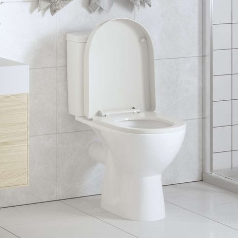 vidaXL Tapa y asiento de váter con cierre suave cuadrado blanco (1/5)
