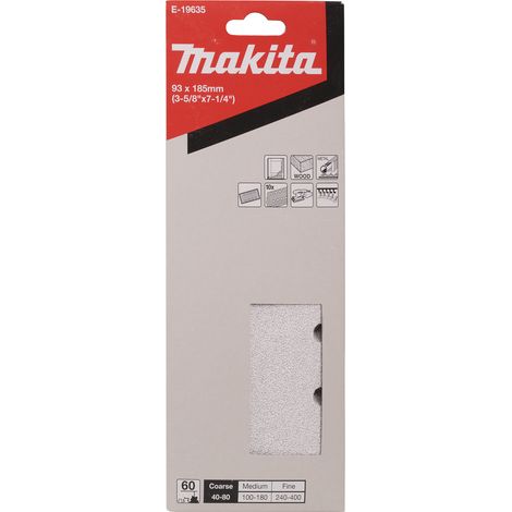 Papier de verre pour ponceuse orbitale Makita E-19635 93x185 mm P60 10 unités