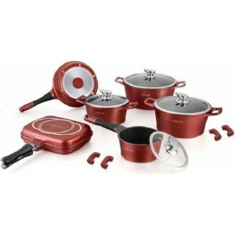 BATTERIA PENTOLE IN PIETRA LAVICA ROYALTY LINE KIT 15 PEZZI CUCINA INDUZIONE