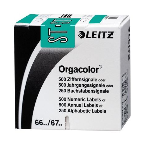 Leitz Buchstabensignal Orgacolor 66371000 ST türkis 250 St./Pack. (1/2)