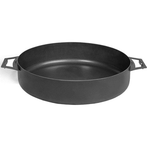 Barbecue Padella in acciaio naturale da 50 cm con 2 manici