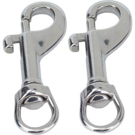 2Pcs crochets rotatifs en acier inoxydable 316 à verrouillage automatique, 65mm, pour collier chien, boulons à œil simple (1/5)